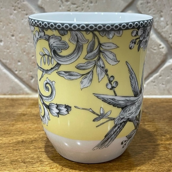222 Fifth ADELAIDE YELLOW Bird Floral Porcelain Mug - Picture 2 of 9